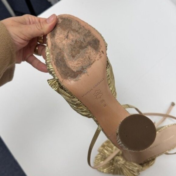 Loeffler Randall Gold Bow Heels | Size 8.5 - Picture 4 of 6